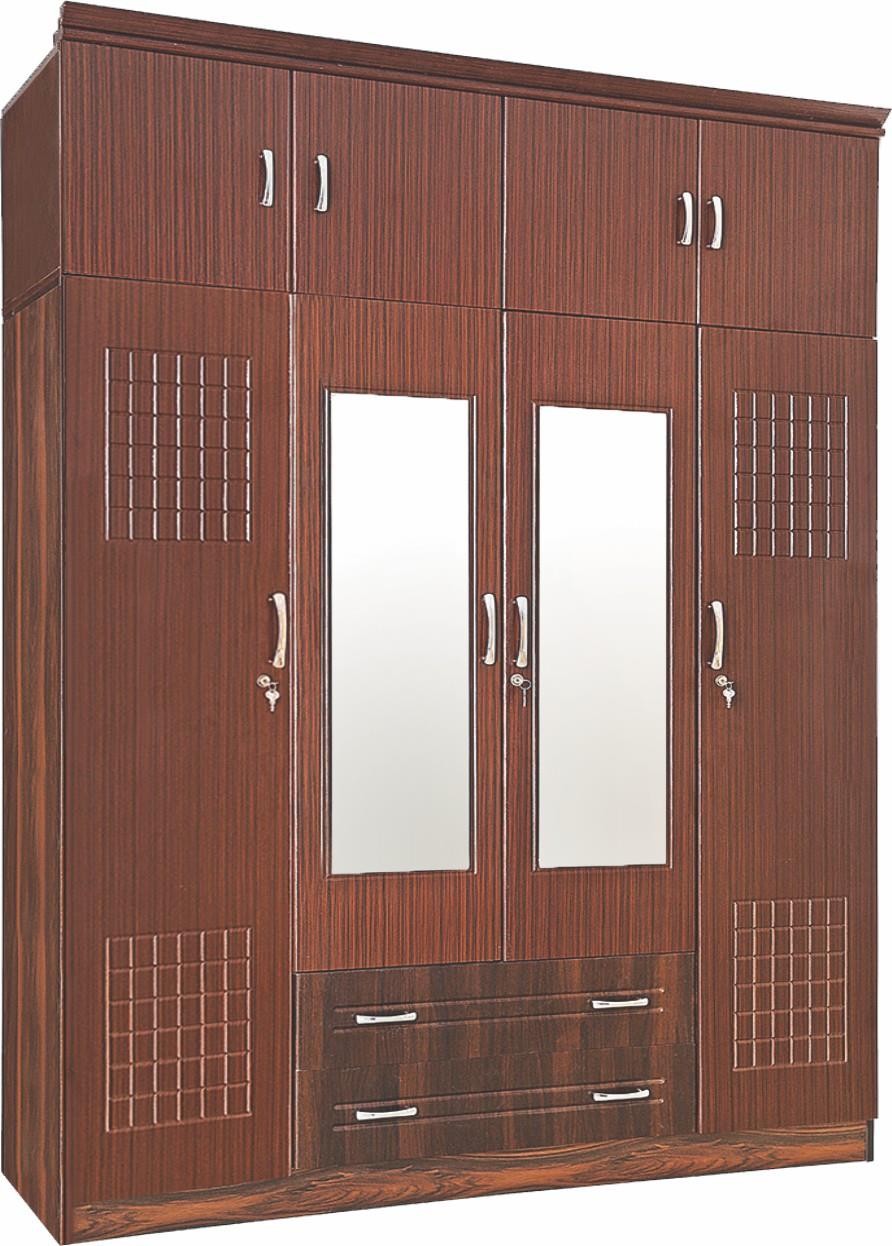 FG CHESS FOUR DOOR WARDROBE WITH MIRROR AND LOFT image